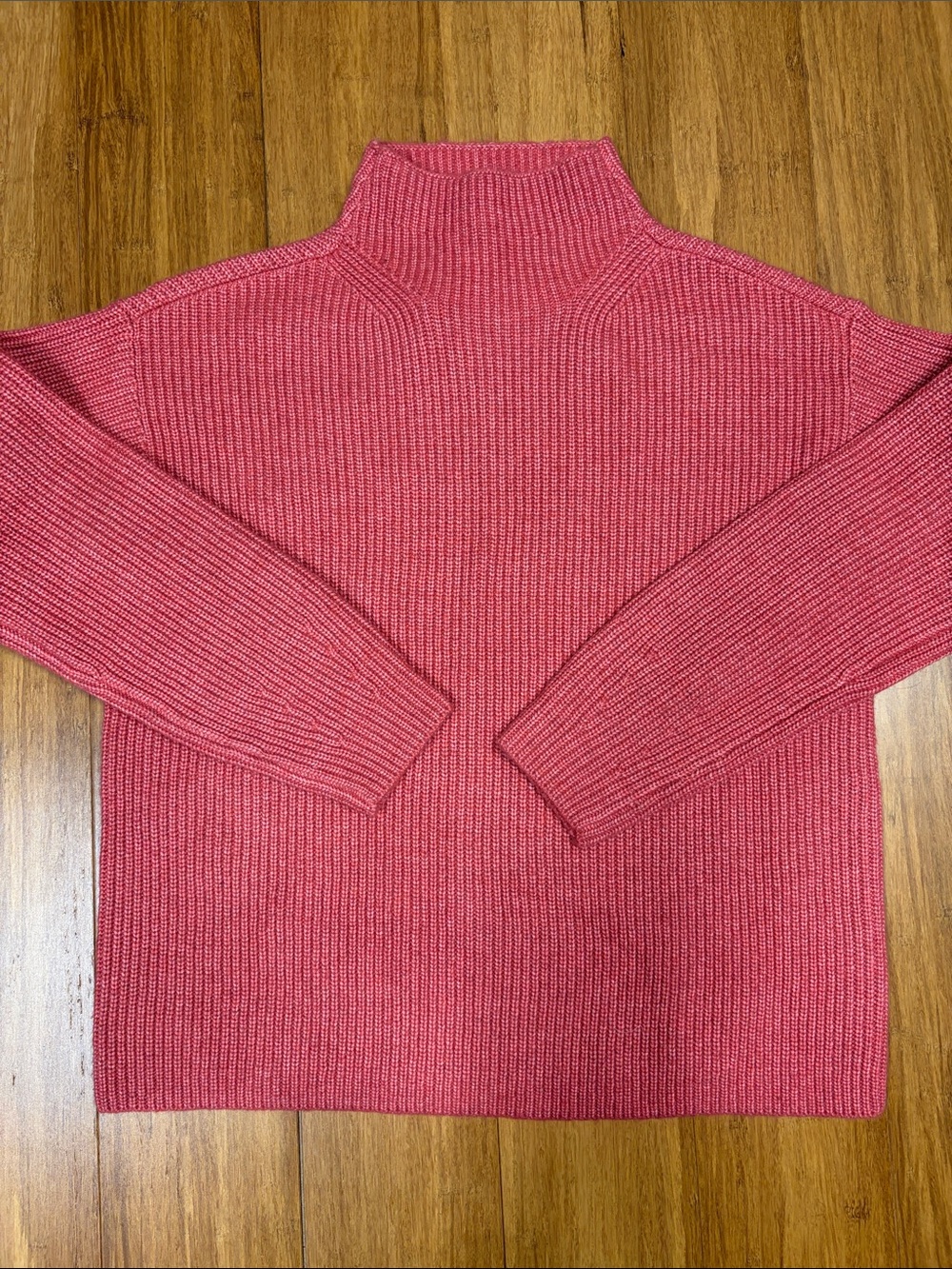 NWT Ann Taylor Pink Mock Neck Knit Ribbed Sweater size Small